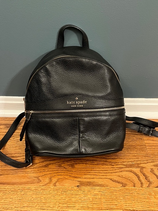 kate spade small Black Pebbled Leather Backpack with Gold Hardware main image 11